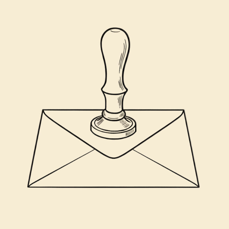 Ikona ovojnice z voščenim pečatom, ki simbolizira dostavo osebnega pisma. Zanesljiva dostava Letera.